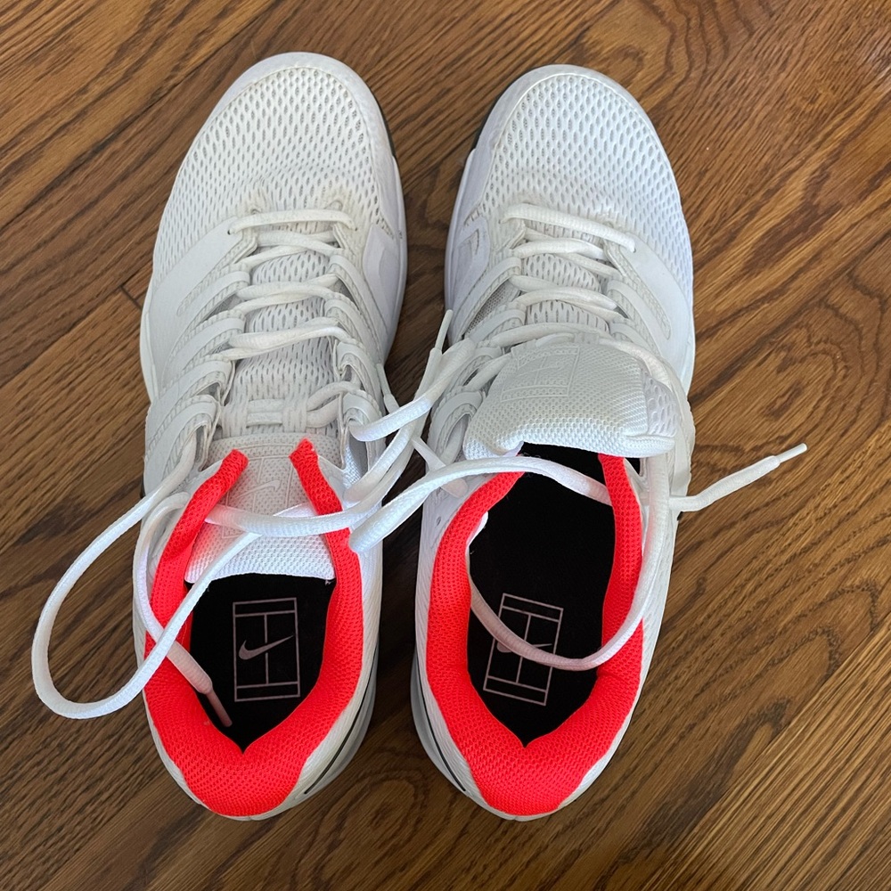 Nike White and Red Athletic Shoes